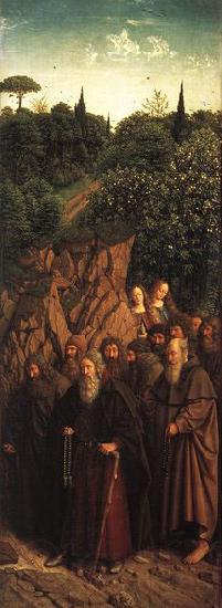 EYCK, Jan van The Ghent Altarpiece: The Holy Hermits France oil painting art